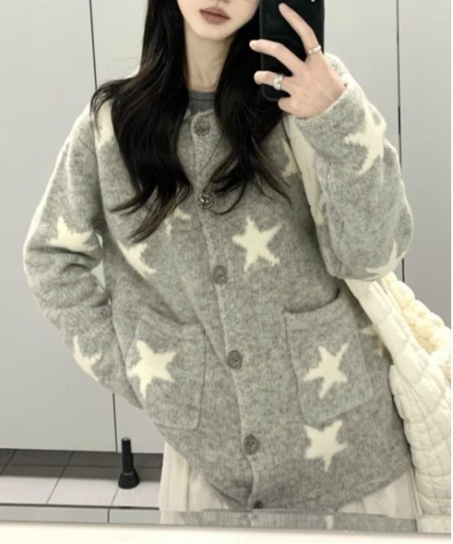 WEGO（ウィゴー） カーディガン WEGO/星柄ニットカーディガン/トップス  