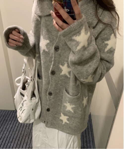 WEGO（ウィゴー） カーディガン WEGO/星柄ニットカーディガン/トップス  
