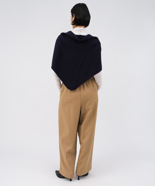 evernavy ワイドパンツ スラックス パンツ 「新色追加」ウール混タック