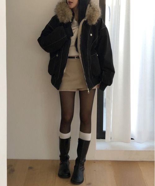 gossip!ロサンゼルス ブルゾン アウター ボリュームフェイクファー