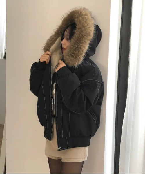 gossip!ロサンゼルス ブルゾン アウター ボリュームフェイクファー