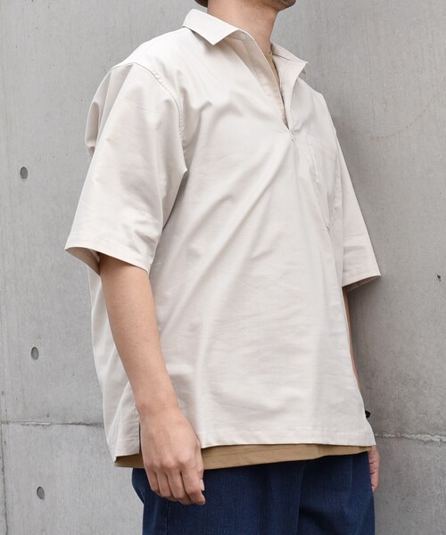「SHIPS any」 半袖シャツ X-LARGE ベージュ メンズ_画像6
