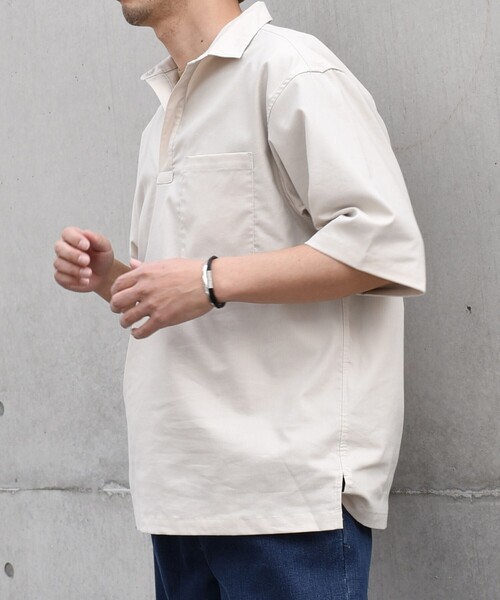 「SHIPS any」 半袖シャツ X-LARGE ベージュ メンズ_画像7