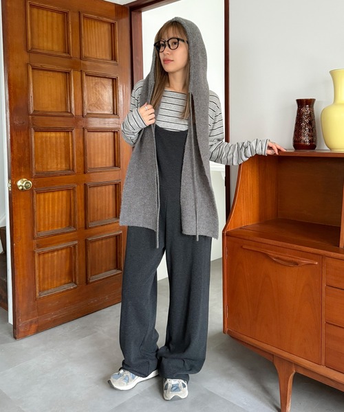 PICHI サロペット オーバーオール 裏シャギーサロペット レディース