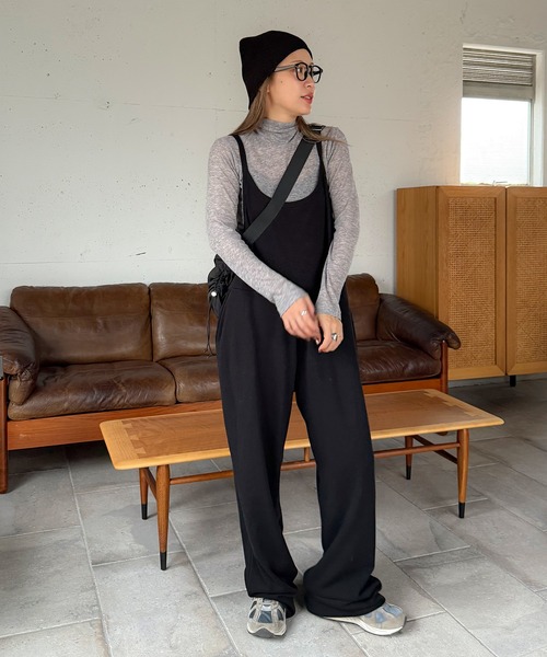 PICHI サロペット オーバーオール 裏シャギーサロペット レディース