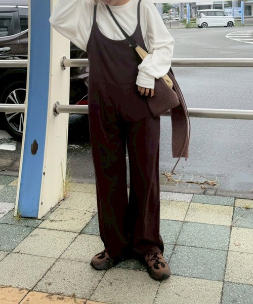 PICHI サロペット オーバーオール 裏シャギーサロペット レディース