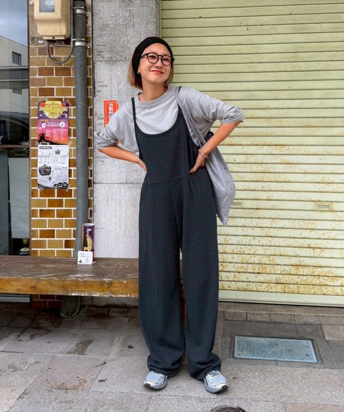 PICHI サロペット オーバーオール 裏シャギーサロペット レディース