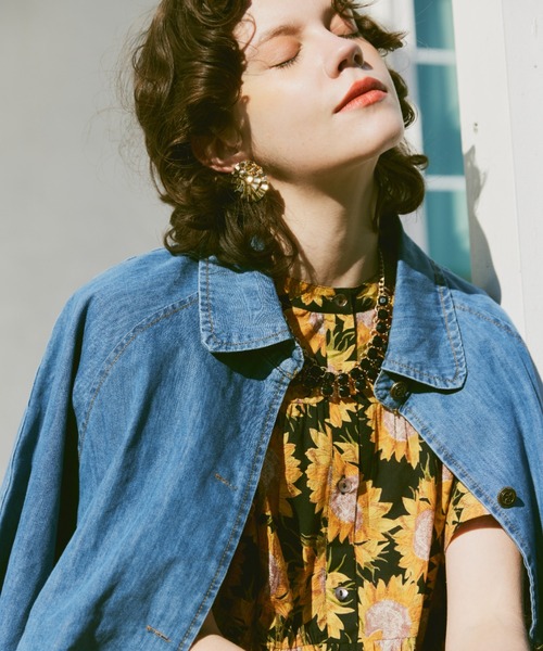 新品タグ付き　manana suerte ステンカラーコート　ブルー manana suerte（マニャーナスエルテ） ステンカラーコート FREE ブルー