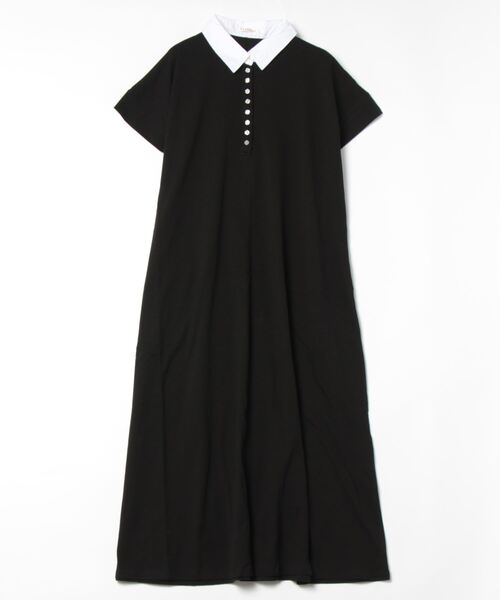 「PREFERIR」 半袖ワンピース LARGE ネイビー レディース_画像3