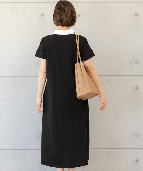 「PREFERIR」 半袖ワンピース LARGE ネイビー レディース_画像6