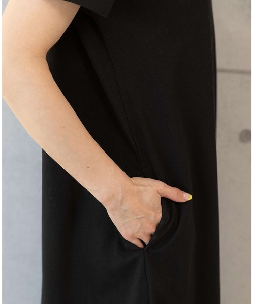 「PREFERIR」 半袖ワンピース LARGE ネイビー レディース_画像9