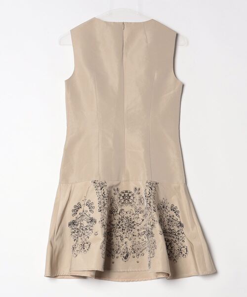 「RED VALENTINO」 レースノースリーブワンピース 38 ベージュ レディース_画像2