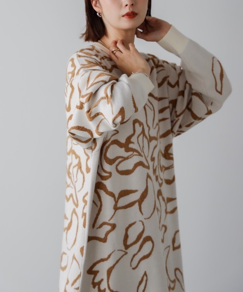 Bou Jeloud（ブージュルード） ワンピース 袋ジャガード柄マキシ