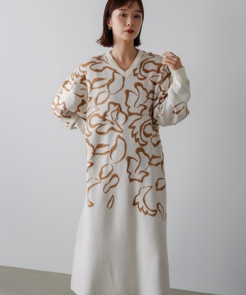 Bou Jeloud（ブージュルード） ワンピース 袋ジャガード柄マキシ