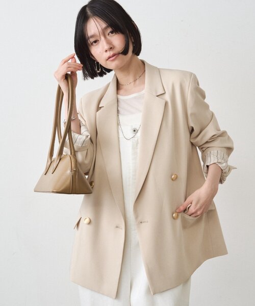 新品未使用タグ付き　ラウンジドレス　テーラードジャケット　シングル　ベージュ Loungedress（ラウンジドレス） ジャケット テーラードジャケット