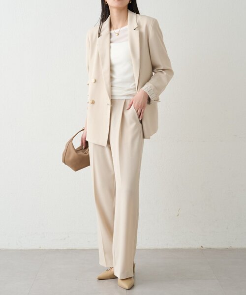 【Loungedress】ベージュ テーラードジャケット Loungedress（ラウンジドレス） ジャケット テーラードジャケット