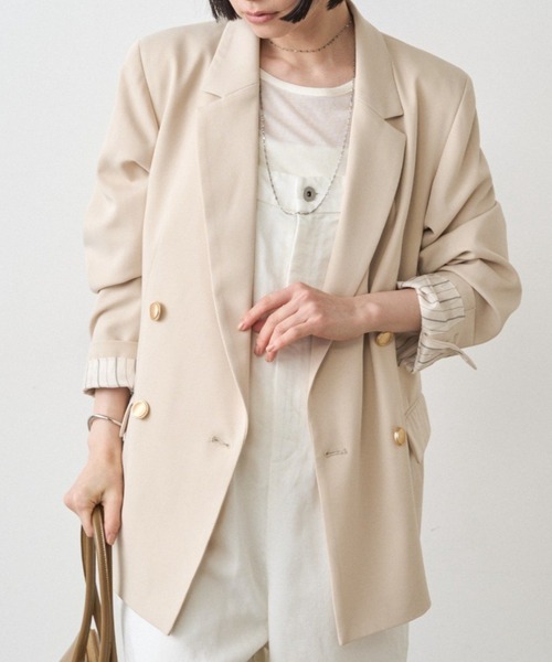 新品未使用タグ付き　ラウンジドレス　テーラードジャケット　シングル　ベージュ Loungedress（ラウンジドレス） ジャケット テーラードジャケット