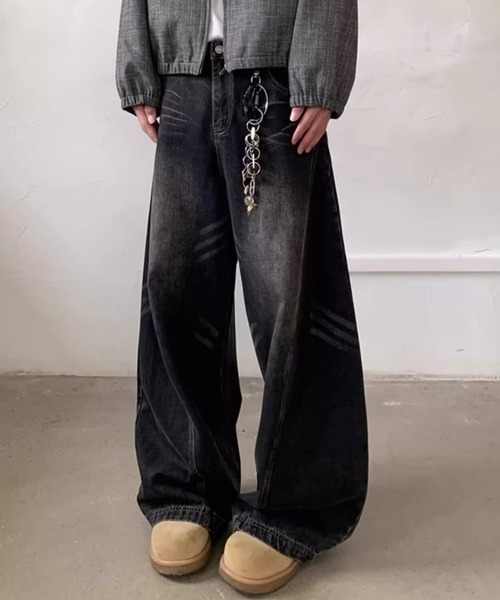 WYZ ワイドパンツ ジーンズ カーブワイドデニムパンツ/ユニセックス