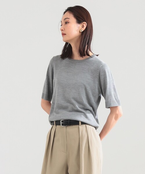 Demi-Luxe BEAMS 畔編み ボーダーニット 定価2.7万円 Demi-Luxe BEAMS（デミルクス ビームス） ニット セーター シルク