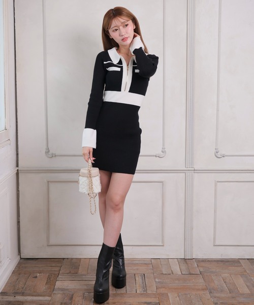 LIP SERVICE（リップサービス） ニットワンピース M ブラック