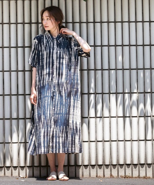 「sabstreet my standard」 シャツワンピース 9号 ネイビー レディース_画像4