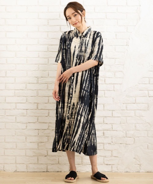 「sabstreet my standard」 シャツワンピース 9号 ネイビー レディース_画像9