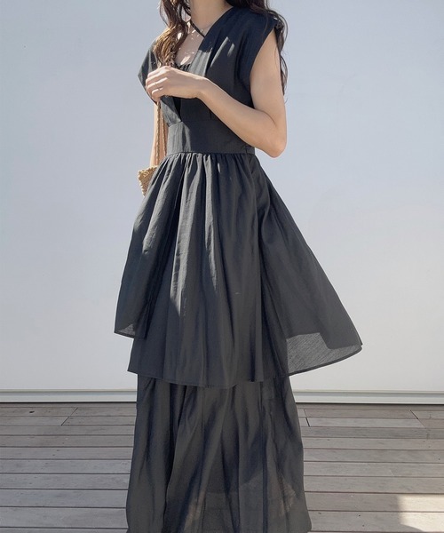 「LAUIR」 半袖ワンピース LARGE アイボリー レディース_画像2