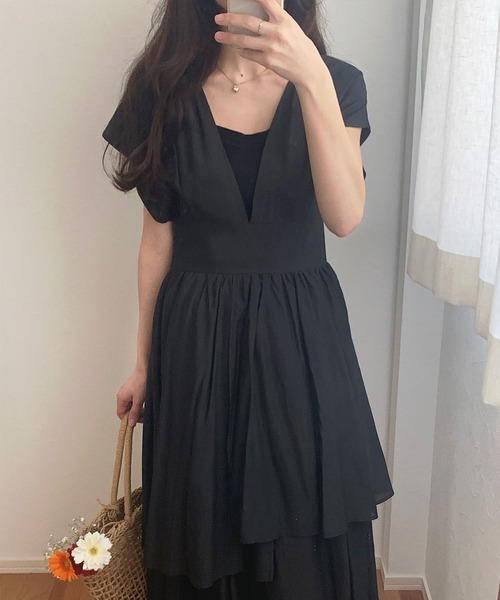 「LAUIR」 半袖ワンピース LARGE アイボリー レディース_画像7