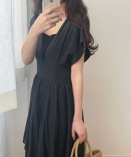 「LAUIR」 半袖ワンピース LARGE アイボリー レディース_画像8