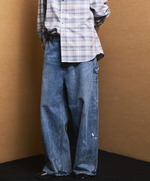 ワイドパンツ ジーンズ メンズ レディースの画像