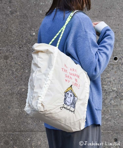 トートバッグ ジムボバートロープ刺繍クシャっとトート レディース