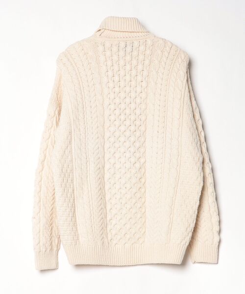「aran WOOLLEN MILLS」 長袖ニット LARGE オフホワイト メンズ_画像2