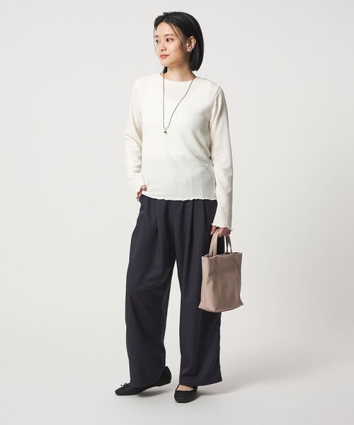 d*7様 d.i.a.スカルプリント Vネック 袖シャーリングカットソー 腰巻き A DAY IN THE LIFE tシャツ シャーリング カットソー レディース