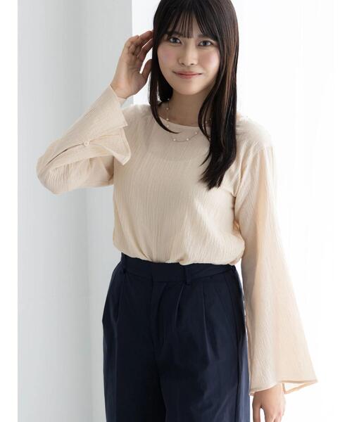 Te chichi（テチチ） ブラウス シャツ クレープフレアスリーブブラウス 