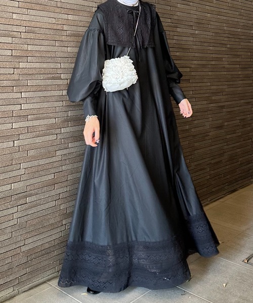 「PERNA」 長袖ワンピース M グレー レディースの画像