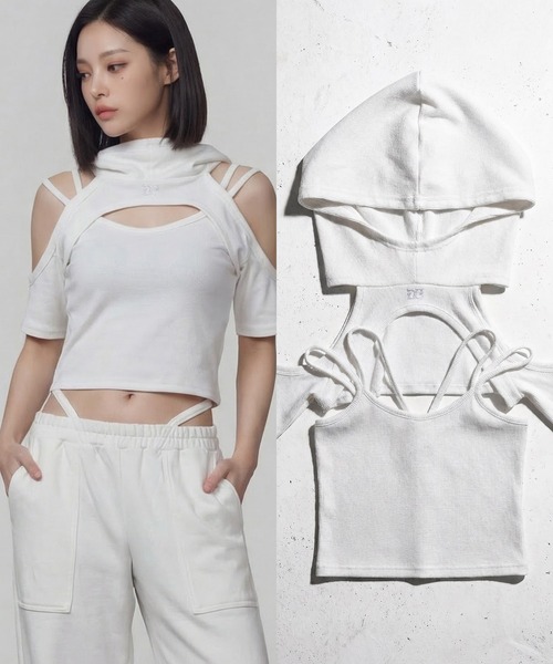 DURAS（デュラス） tシャツ キャミ+フーディTセット レディース