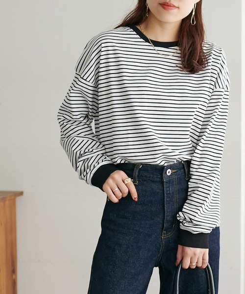 「DISCOAT」 長袖カットソー MEDIUM スカイブルー レディース_画像3
