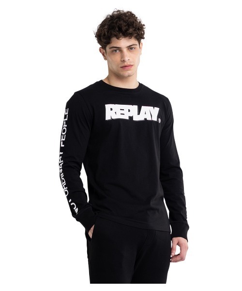 「REPLAY」 長袖Tシャツ MEDIUM 杢グレー メンズ_画像2