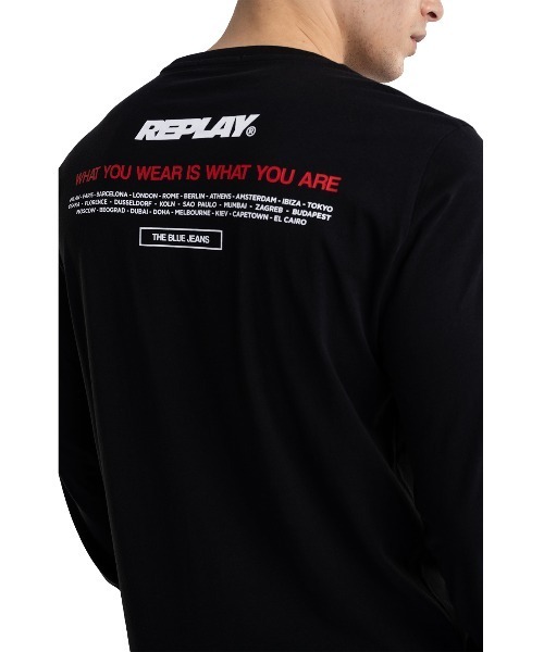 「REPLAY」 長袖Tシャツ MEDIUM 杢グレー メンズ_画像4