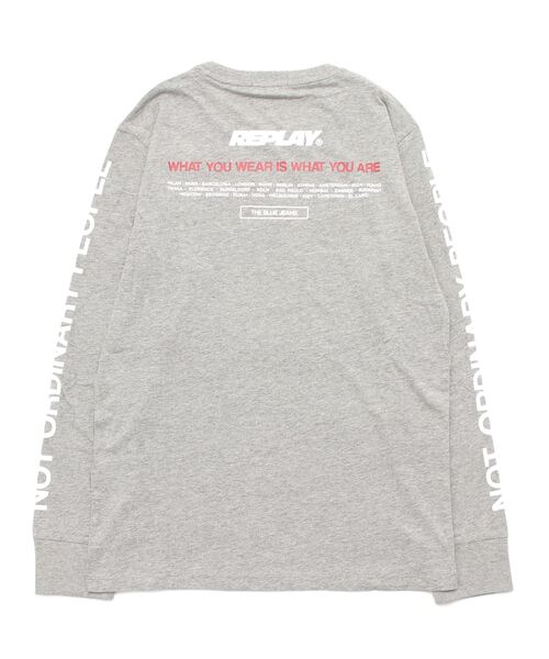 「REPLAY」 長袖Tシャツ MEDIUM 杢グレー メンズ_画像5