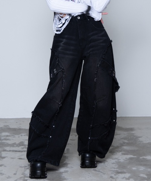 REFLEM（レフレム） デニムパンツ L ブラック レディース : ZOZOTOWN
