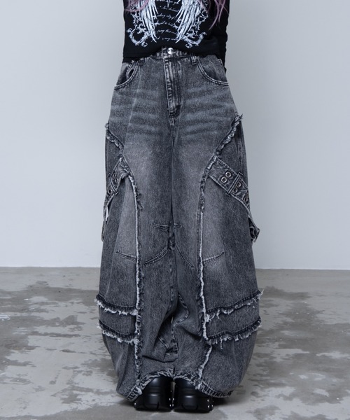 「REFLEM」 デニムパンツ L ブラック レディース_画像2