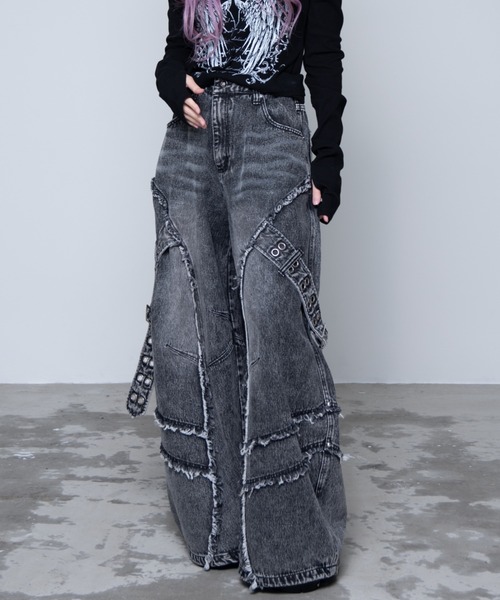 「REFLEM」 デニムパンツ L ブラック レディース_画像3