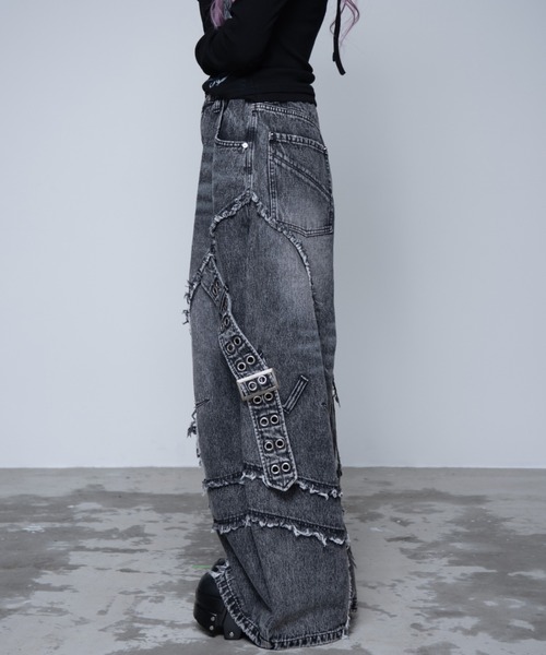 「REFLEM」 デニムパンツ L ブラック レディース_画像5