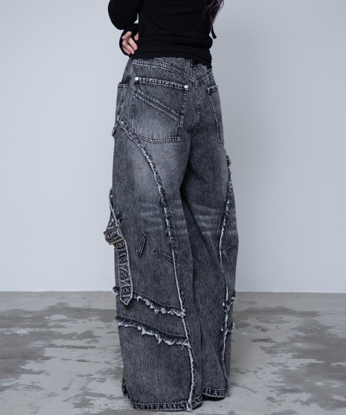 「REFLEM」 デニムパンツ L ブラック レディース_画像6