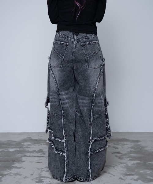 「REFLEM」 デニムパンツ L ブラック レディース_画像7