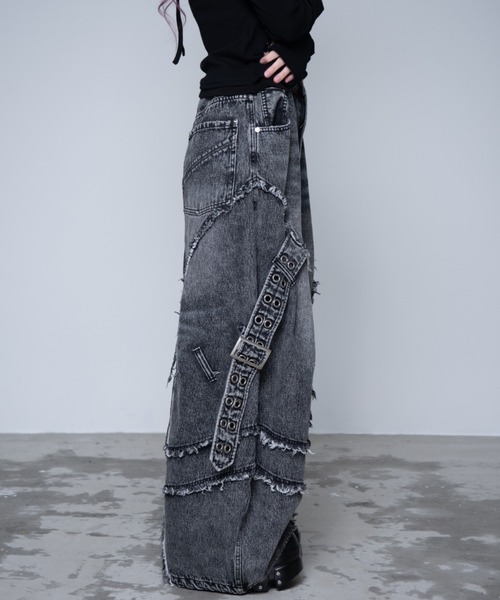 「REFLEM」 デニムパンツ L ブラック レディース_画像9