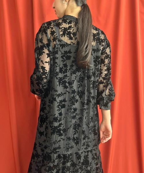 「LHELBIE」 長袖ワンピース M ブラック レディース_画像9