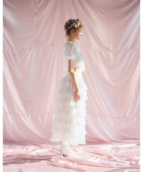 lilLilly S/S アシンメトリーブラウス　ホワイト lilLilly（リルリリー） ブラウス シャツ 半袖 アシンメトリーブラウス
