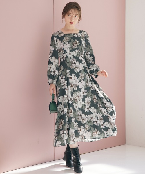 「12Twelve Agenda」 長袖ワンピース M チャコールグレー レディース_画像3